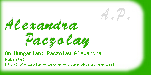 alexandra paczolay business card